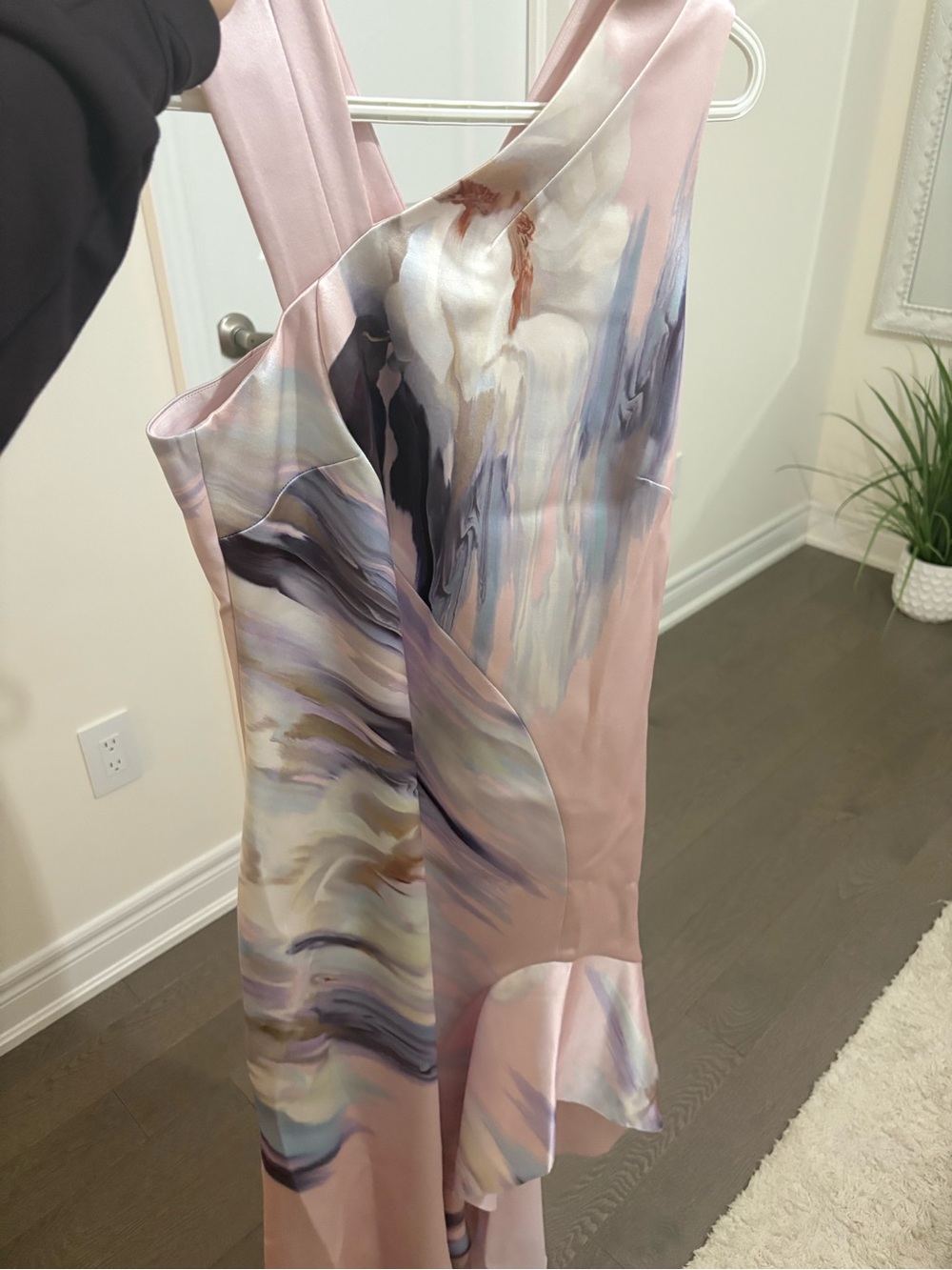 H&M Pastel Pink Abstract Print Midi Dress